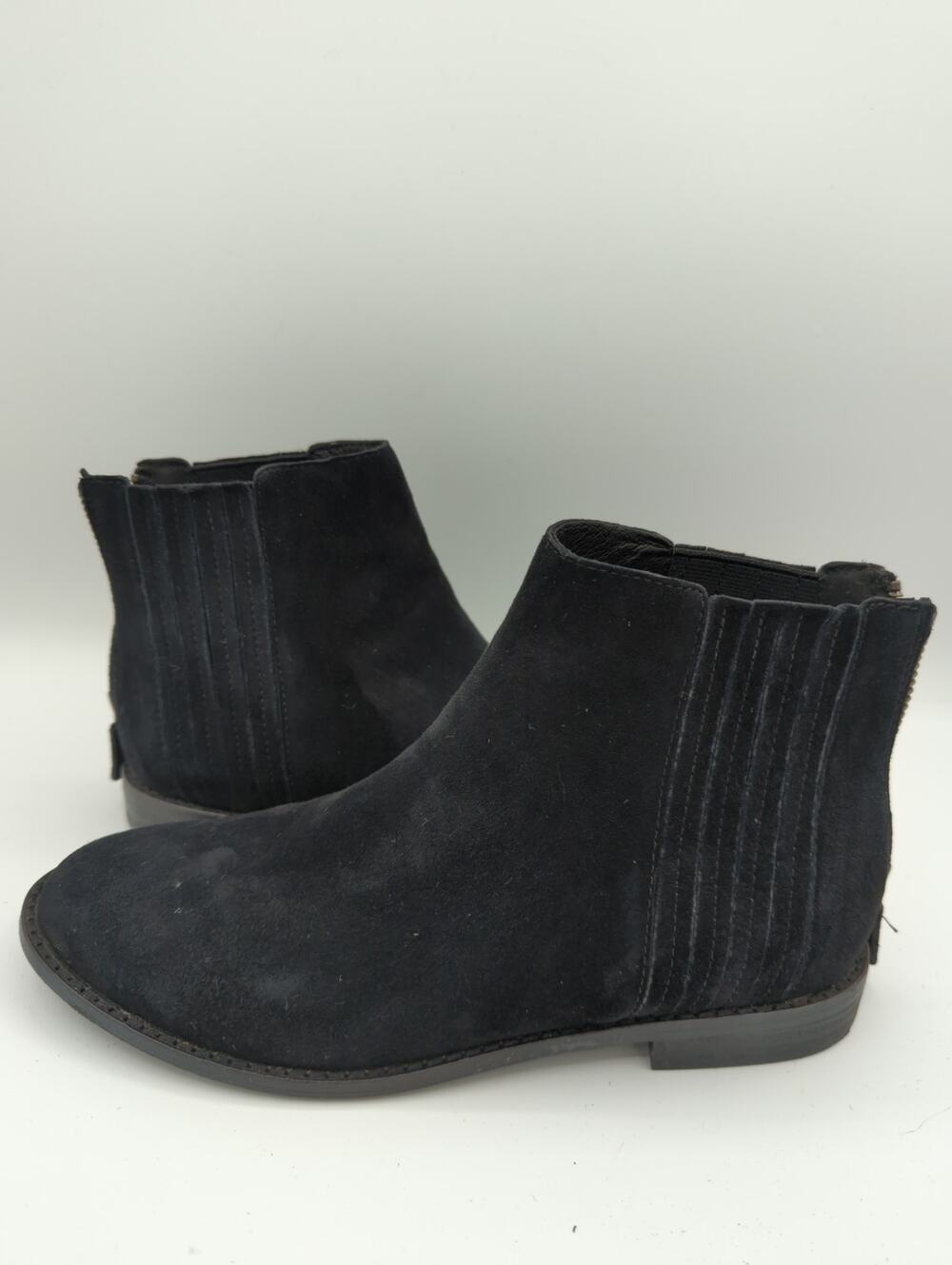 Eileen Fisher | Black Suede Ankle Zip Up Bootie | Size 6